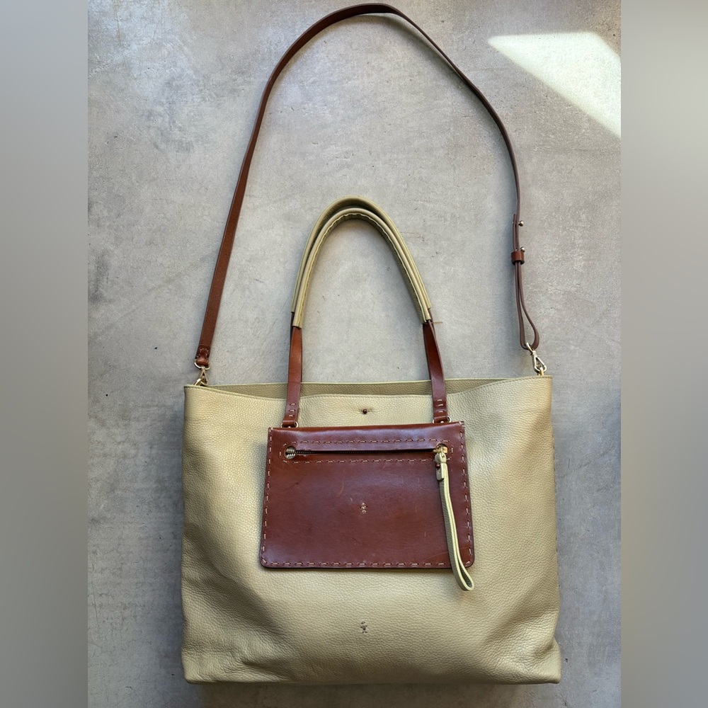 Henry Beguelin Amica Shopping L Cerro Salvia Tote Crossbody Handbag